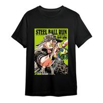 Anime Jojo 7 Steel Ball Run Gyro Zeppeli Graphic 100Cotton Unisex Shirt 2026 Summer New Unisex Fashion Y2k Short Sleeve Tshirt S