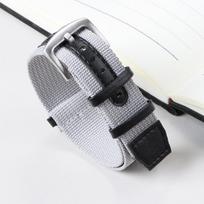 20mm 22mm Woven Nylon Watch Bracelet for Seiko for Rolex Canvas Patch Leather Watch Strap for Omega Replacement Watchband Belts 20mm pilka spalva