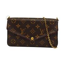 [Naudotas] Louis Vuitton Pochette FéLicie 'Rudos Monogramos Drobė' - Puikus #1N3GQOL ONE SIZE