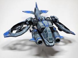 StarCraft 2 Terran Human Atttack Vessel Planetary Craft Banshee Paper Model 11cm=4  Tall Puzzles Handmade Toy DIY China Mainland
