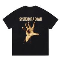 2026 Summer System Of A Down Retro Metal Band Inspired Print Tee Breathable Cotton Tshirt For Daily And Concert Wear XL
