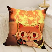 Kawaii Neco Arc Anime Pillow Case Natural Linen Double-Sided Printing Sofa Home Decor Cushion Cover 30x30cm