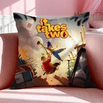 Game I-It Takes Two Cushion Cover Breathable Linen Pillowcase Summer Odorless Eco-Friendly Invisible Zipper Washable 30x30cm