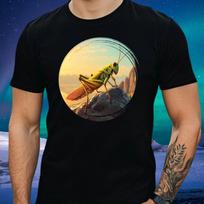T-Shirt Herren Grashüpfer auf dem Berg Motiv Baumwolle Größe XS bis 5XL L