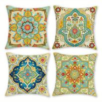 1/4pcs Bohemian Vintage Floral Mandala Throw Pillow Covers  Boho Decorative Cushion Cases for Home Sofa Bedroom Cushion cover 50x50cm