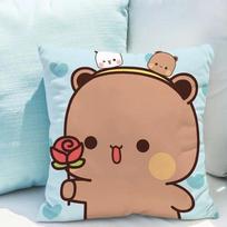 Bubu Dudu pillowcase 45x45cm cute cartoon bear pillowcase living room sofa cushion cover bedroom home decoration children's gift 45x45cm