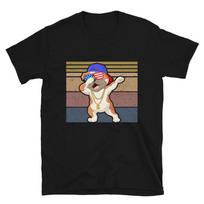 Cute Gangster Dog July 4th of July USA US Flag T-Shirt XS