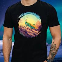 T-Shirt Herren Grashüpfer auf dem Berg Motiv Baumwolle Größe XS bis 5XL XXXL
