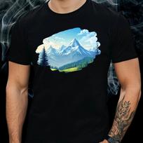 T-Shirt Herren Landschaft Alpen Berge Motiv Baumwolle Größe S bis 5XL XXL