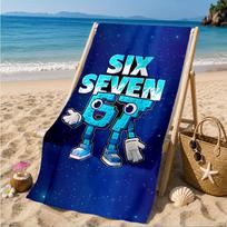 Space Adventure With Six Seven 67 Beach Towel, Quick-drying, Easy to Care for, Suitable for Both Fitness and Beach Vacations,Sports Essential 70cmx140cm(27x55inch)
