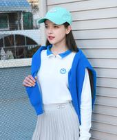 Mongbirdy Golf String Contrast Half-Zip T-Shirt White White/S