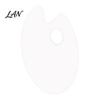 Portable Painting Color Palette Acrylic Paint Palette, Clear Artist Tray with Thumb Hole, Non-Stick Oil Shaped Art Mixing for Acrylic, Oil, Watercolor Small Ellipse