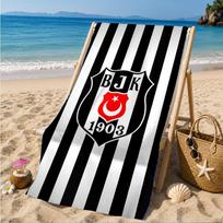 Be?ikta? Istanbul Crest Emblem Beach Towel, Quick-drying, Easy to Care for, Suitable for Both Fitness and Beach Vacations,Sports Essential 70cmx140cm(27x55inch)