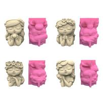4pc Flower Pot Silicone Mold Epoxy Resin Casting Mold Candle Holder Planter Mold 1