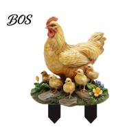 Colorful Garden Stake Cute Animal Stake, 2D Acrylic Chickens Elephants Yard Art Waterproof Outdoor Squirrel Decoration for Lawn Flower Bed Planter A