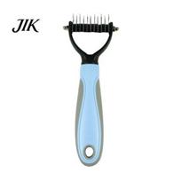 All Coat Types Pet Brush Grooming Rake, Dual-Sided Stainless Steel Blades, Deshedding And Shiny Tool Dematting Brush, Undercoat Rake for Dogs S mėlyna