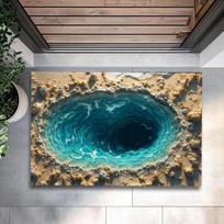 2D paplūdimio sūkurio bangų gaudyklės grindų kilimėlis Realistiškai spausdintas kilimas Įėjimo grindų kilimėlis Neslystanti zona Kilimas namų dekoravimo zonai 40x60cm