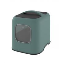 Rotho closed cat litter box with scoop white green