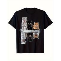 Unisexs Cat Reflection Meme Graphic T Shirt Cotton Tee Unisex Spring Summer Oversized Ironic Humor Weirdcor Sarcastic Hilarious Top L