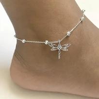 1 Vintage Bohemian Hollow Dragonfly Anklet Insect Jewelry Women's Foot Jewelry Gift for Women's Birthday Party Anniversary Dragonfly