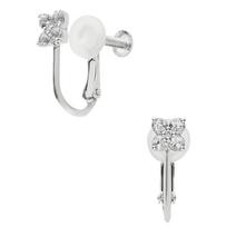 Vendome Aoyama Earrings AJBE2360 TH K10 White Gold Flower [Official]