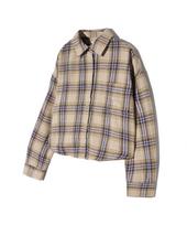Viva Brown 85-Viva096 Country Farm Crop Long Sleeve Check Shirt Brown Brown/Free