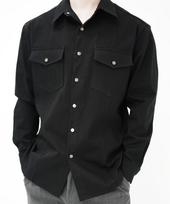 D Berg Oversized Stitch Point Pocket Shirt [Black] Black/Free