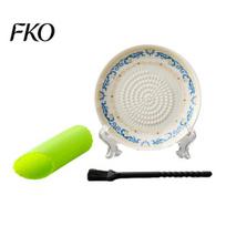 Multi-use Kitchen Garlic Tool Grater Plate, Ceramic Grinding Bowl, Multi-Functional Sauce Stirring Serving Compact Dish for Grating Ginger Turmeric L