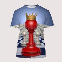 Nauja 3D spausdinta šachmatų lentos marškinėliai Vaikų mada Per dideli marškinėliai Vaikams Berniukui Mergaitei Trumpomis rankovėmis Viršutiniai drabužiai T-shirt Marškinėliai Vaikų drabužiai 100
