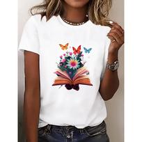 New Short-Sleeve T-Shirt for Women, a Summer Essential for Travel, Dates, Gifts, Vacations, And Beach Outings with Floral Designs S balta