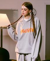 Kuton [Fleece Lined] Ignite Oversized Hoodie 3 Colors (Type A) White Melange/4