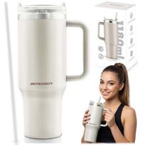 Vakuuminis termosas, puodelis su šiaudeliu, 1180 ml, Berdsen, kreminės spalvos