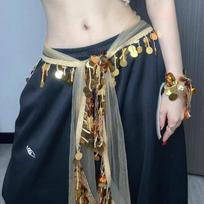 Jazz dance fart curtain sequined kpop fringed waist towel, dance waist, with hiphop hip towel waist chain. abrikosas