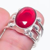 Granato Brangakmenio 925 Sterlinginio Sidabro Žiedas Dydis 7 red