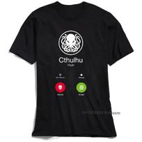 CALL OF CTHULHU T-shirt Novelty Designer T Shirt For Men 100% Cotton Tshirt Funny Summer Geek Tops Swag Steampunk Octopus Tees S juoda