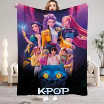 Huntrix Blankets K pop Demon Hunters Zoey Rumi Mira Soft Warm Throw Blanket Kids Living Room Couch Sofa Bed Christmas Gifts 30x40in