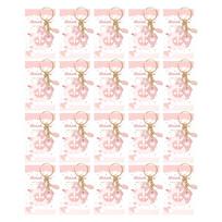 20 Pieces Baby Shower Party Favor Set for Newborns Celebration Foot Pendant Key Chain with Bags and Thank You Cards 1