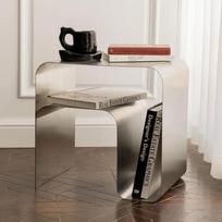 Minimalist Stainless Steel Bedside Table Antique Side Table Integrally Molded Storage Cabinet Coffee Table Living Room Furniture