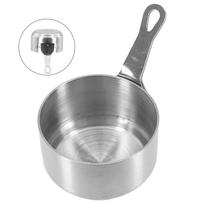 Sauce Pan Stockpots Long Handle Smooth Edge 60-100ml With A Hanging Hole Silver（60ML）