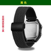 Elastic Nylon Watch Strap for Casio A158 A168 A159 A169 F91W AE-1200WHD/ae1300 | Magnetic Buckle Quick Release | Adjustable 18mm Width juoda