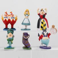 6Pcs/Set Cartoon Anime Alice Adventures In Wonderland Action Figure PVC Playthings Collectible Model Doll Cake Decoration Gifts