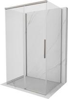 Mexen Rox-3S trijų sienelių 130 x 100 cm stumdoma dušo kabina, skaidri, šlifuotas nikelis - 8C2-130-100-97-00-3S, 130 x 100 cm