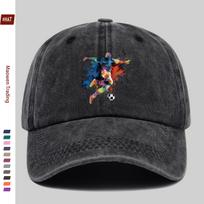 pc pcs Football Player Print Trucker Cap  Adjustable Buckle Strap Washed Vintage Baseball Hat Suitable for Men  Women Light 1pc
