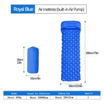 New Compact 4 Seasons Ultralight Self-Inflating TPU/Nylon Foldable Waterproof Camping Mattress Built-in Pump for Outdoor 190*60*5 karališkos mėlynos spalvos