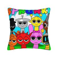 Fun TV Sprunki Game Square Pillow Covers Polyester Home Cartoon Cushion Case Cute Decorative Pillowcase 45*45 40x40cm