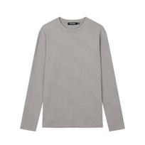 Jambangi Men'S) Herringbone Modified Weave Jacquard Long Sleeve T-Shirt (Standard Fit)_An1Wts105-Lg Light Gray/95