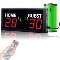 YIZHI 1.8 Inch 6 Digits Portable Electronic Digital Scoreboard with Remote Control for Indoor Basketball Volleyball Tennis Games Battery Powered Model