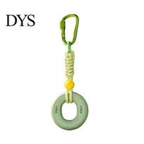 Silicone Grip Ring Keychain, Strengthener with Carabiner & Braided Hand Exerciser Rope, Hanging Strength Training Ring, Men Women Gift Office žalia