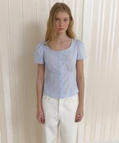 Among A Square Neck Lace Blouse_Light Blue Light Blue/S