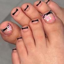 Press on Toenails Glossy Acrylic Fake Toe Nail Full Cover False Toenail Artificial Fake Toe Nail Stick On Toe Nail 1